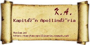 Kapitán Apollinária névjegykártya